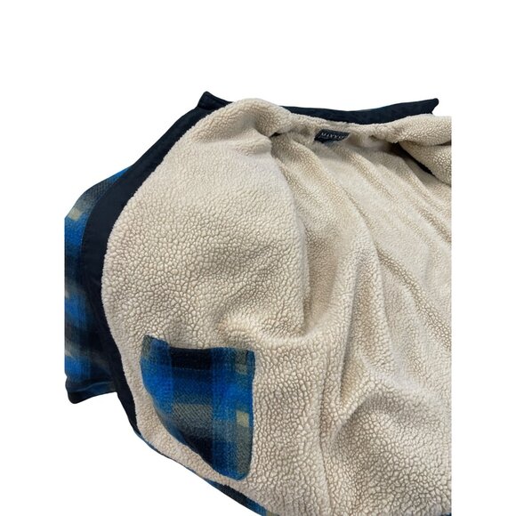 Maxxsel Mens Sherpa-Lined Buffalo Plaid Jacket Blue/Black XL SKU 9337 - Picture 14 of 16